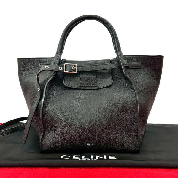 極 美品 袋付き CELINE セリーヌ ビッグバッグ スモール レザー 本革 2way ハンドバッ...