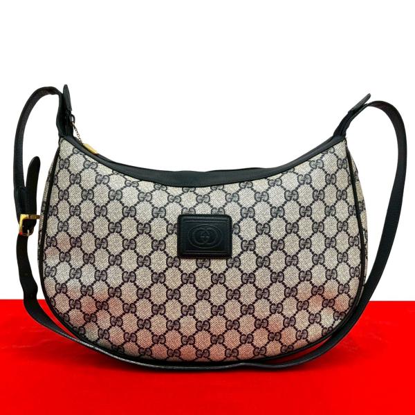 極 美品 GUCCI グッチ オールドグッチ ヴィンテージ GG ロゴ レザー ショルダーバッグ ボ...