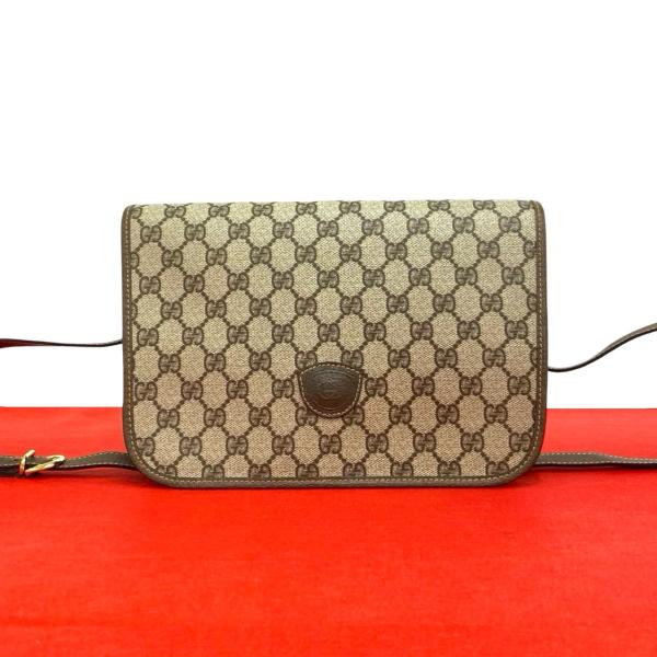 極 美品 GUCCI グッチ オールドグッチ ヴィンテージ GG ロゴ レザー 本革 ショルダーバッ...