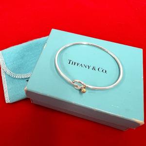 極 美品 TIFFANY&Co. ティファニー ヴィンテージ フックアンドアイ ブレスレット シルバー925 バングル アクセサリー シルバー 19184