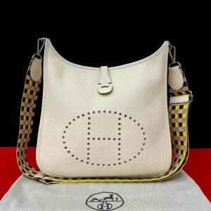 未使用保管品 袋付き U 刻印 HERMES エルメス エヴリン3 PM トリヨンクレマンス レザー ショルダーバッグ サコッシュ アイボリー 65819