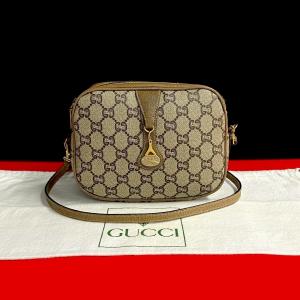 極 美品 GUCCI グッチ オールドグッチ ヴィンテージ グッチプラス GG ロゴ レザー ミニ ショルダーバッグ ポシェット ブラウン 33151