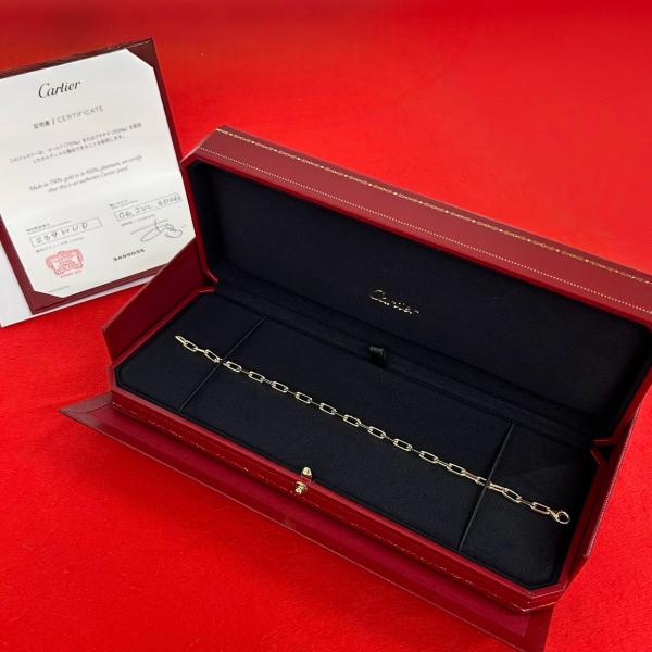 極 美品 箱付き CARTIER カルティエ サントス ドゥ カルティエ ブレスレット K18イエロ...