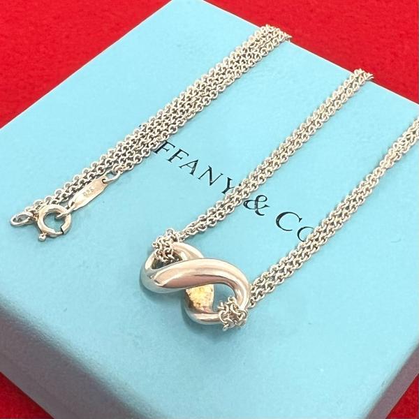 極 美品 TIFFANY&amp;Co. ティファニー ヴィンテージ インフィニティ ネックレス シルバー9...
