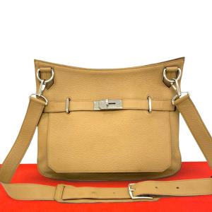 極 美品 □L 刻印 HERMES エルメス ジプシエール 34 トリヨンクレマンス レザー 本革 ショルダーバッグ サコッシュ タバックキャメル 23683