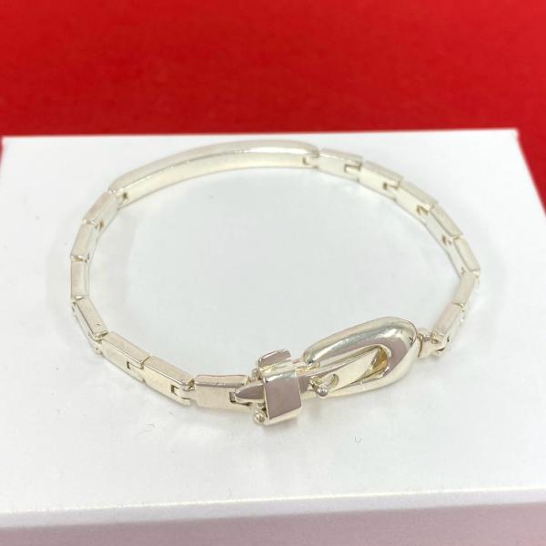 極 美品 GUCCI グッチ ヴィンテージ サンチュール ベルト バックル ブレスレット シルバー9...