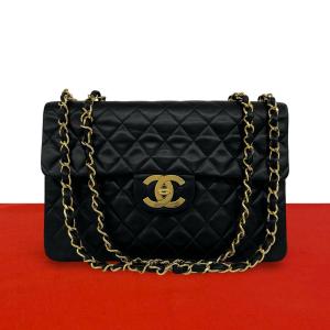 極 美品 シール有 2番台 CHANEL シャネル マトラッセ ココマーク ラムスキン 2way ショルダーバッグ トートバッグ ブラック 6067a