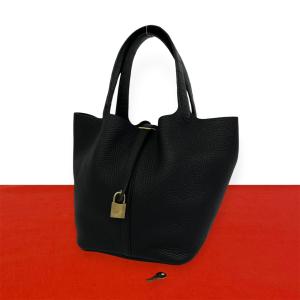 極 美品 HERMES エルメス ピコタンロック タッチ 22 MM トリヨンクレマンス アリゲーター ハンドバッグ トートバッグ ブラック 84342