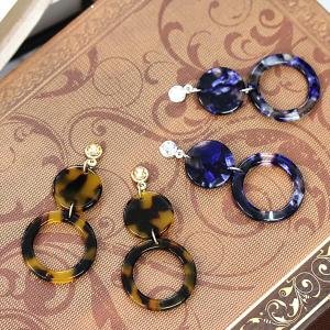 貼るピアス マーブルリング 大理石風 べっ甲 ...の詳細画像2