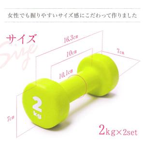 【箱訳アリ】ダンベル 2kg 2個 セット 女...の詳細画像4