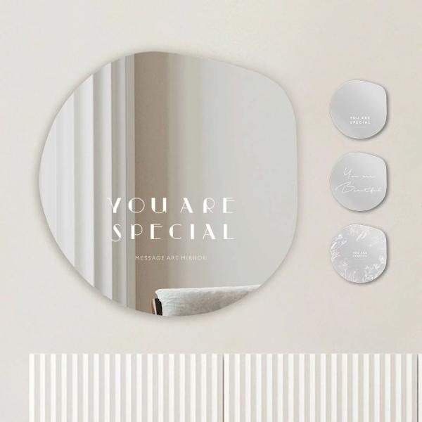 ウェーブミラー/ニュアンスミラー/インテリア/鏡/壁掛け/北欧モダン/飛散防止/リンスル/g0012