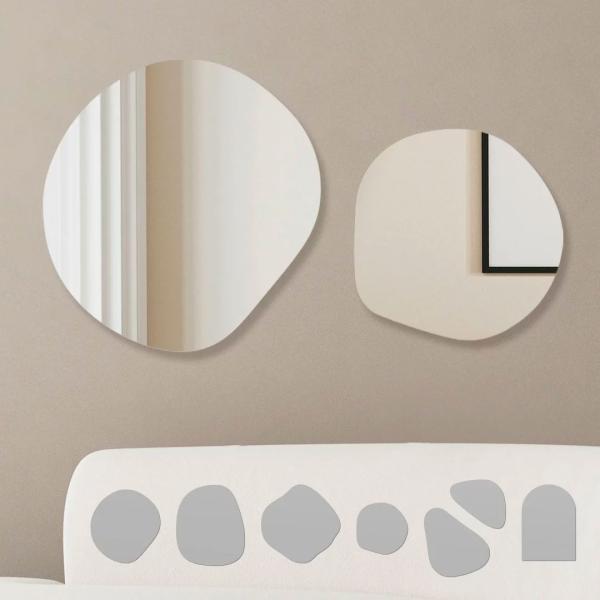 ウェーブミラー/ニュアンスミラー/インテリア/鏡/壁掛け/北欧モダン/飛散防止/リンスル/G0015