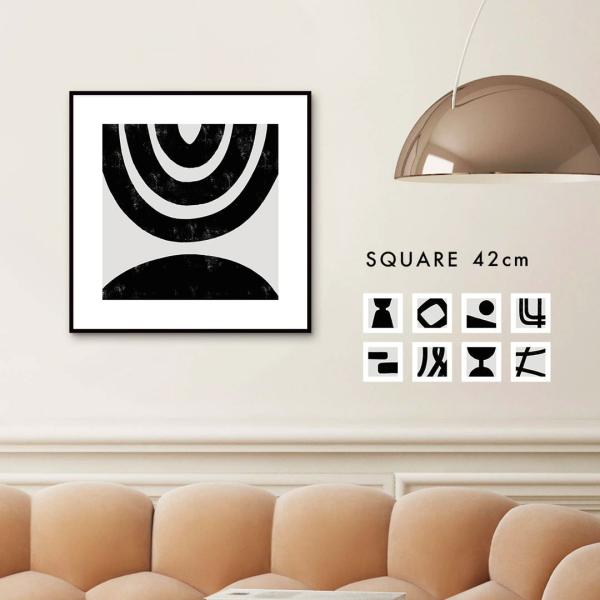 アートポスター 正方形 42cm フレーム付き 選べるポスター 北欧モダン LINSL 日本製