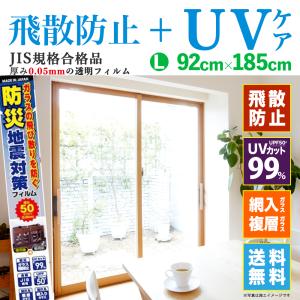 飛散防止フィルム UVカット JIS 防災 窓ガラス 台風 対策 飛散防止 防災 シート 透明 50μ L