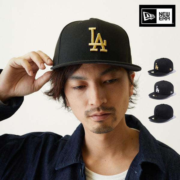 ニューエラ 59FIFTY キャップ la ロサンゼルス ドジャース 黒 ブラック 白 ホワイト ゴ...