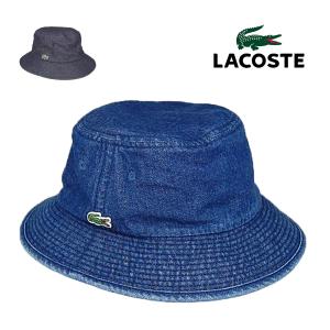 ラコステ デニム バケットハット L1262 LACOSTE バケハ ネイビー ブルー 紺 青｜lion-do