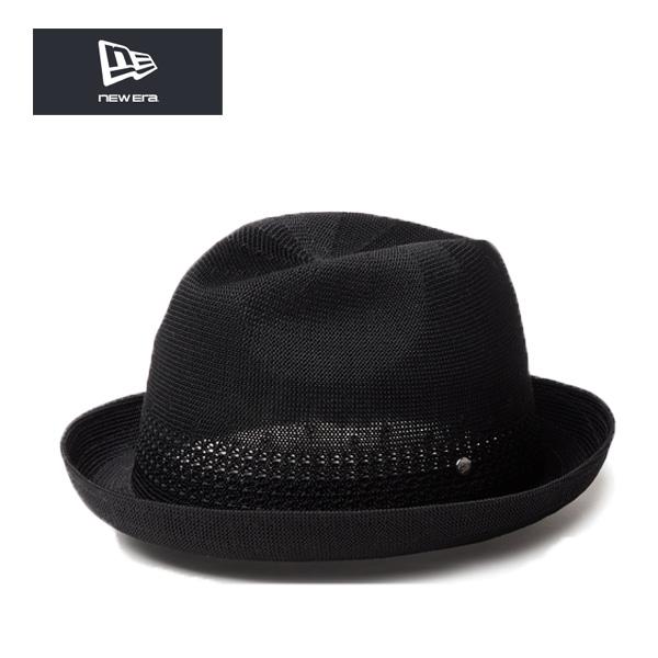 ニューエラ ハット メッシュ ニット フェドーラ メタルピン シルバー 銀 ブラック 黒
