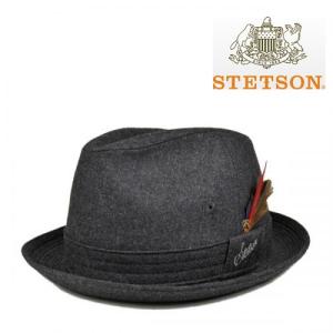 STETSON ステットソン・たためるウール中折れハット・羽根つき STETSON ステットソン・たためるウール中折れハット・羽根つき