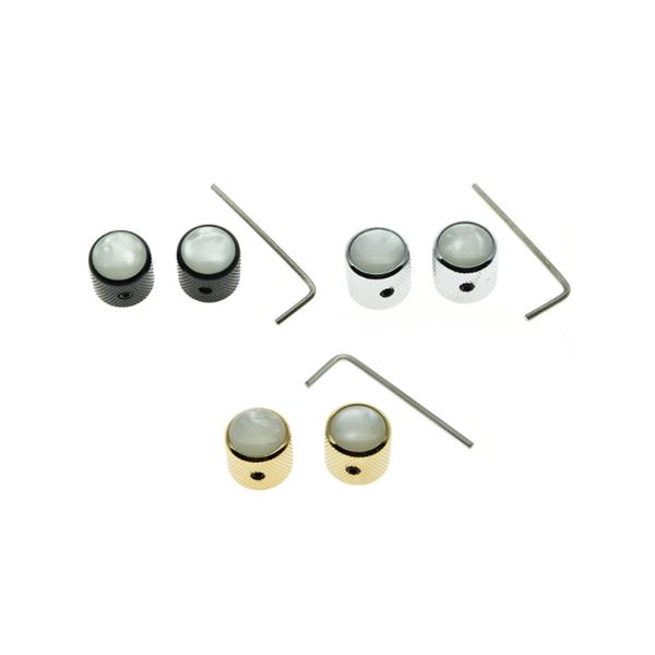 送料無料 ギター コントロールノブ 2個セット ホワイト パール シルバー ゴールド ブラック