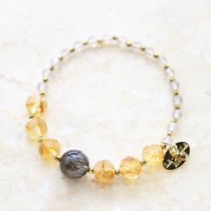 【Like a Honey Candy】シトリン ブラッククラック水晶 グレーオニキス ブレスレット | 期間限定クーポン配布中｜lione-shop