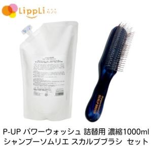 P-UP パワーウォッシュ 詰替用 濃縮1000ml シャンプーソムリエ スカルプブラシ セット