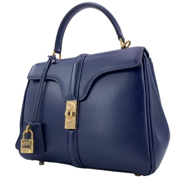 【中古】 CELINE セリーヌ スモール 16（セーズ）バッグ 188003 ネイビー ハンドバッ...