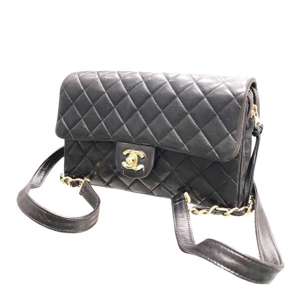 【中古】 CHANEL シャネル  バックパック マトラッセ25 リュック ラムスキン ブラック 2...