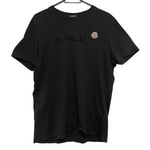 【美品】MONCLER モンクレール半袖Tシャツトリコロールタグ黒S MONCLER 極美品□MONCLER モンクレール 25SS SS TSHIRT コットン