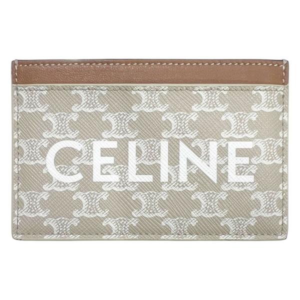 【中古】 CELINE セリーヌ ロゴ トリオンフキャンバス カードケース 名刺入れ パスケース ブ...
