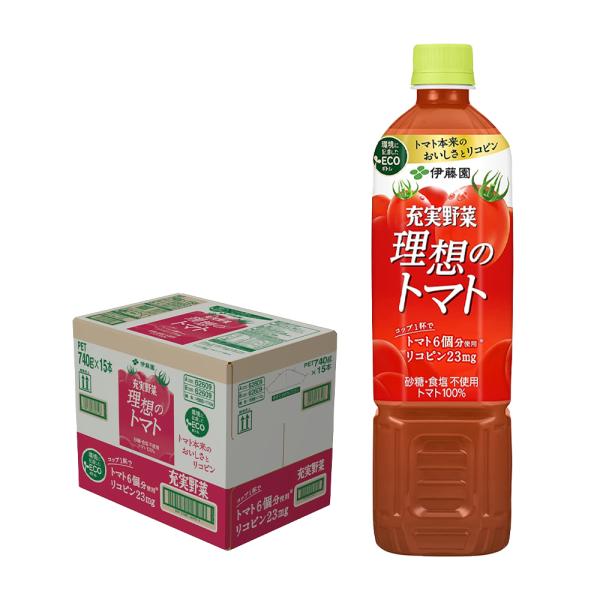 あすつく 送料無料 伊藤園 理想のトマト 740ml×15本 1ケース