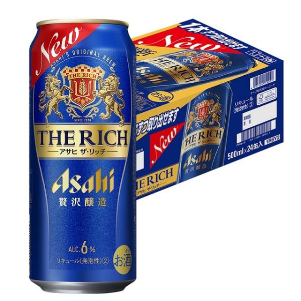 あすつく 送料無料 新ジャンル アサヒ ザ・リッチ 6％ 500ml×24本