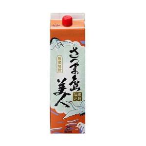 さつま島美人 送料無料 芋焼酎 長島研醸 25度 紙パック 1800ml 6本
