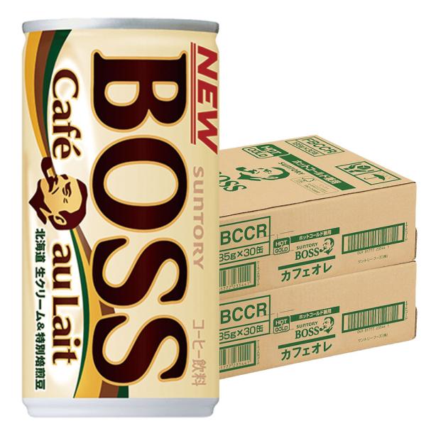 送料無料 サントリー BOSS ボス カフェオレ 185ml×60本/2ケース あすつく