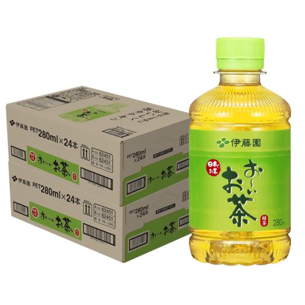 送料無料 伊藤園 お~いお茶 緑茶 PET 280ml×2ケース/48本