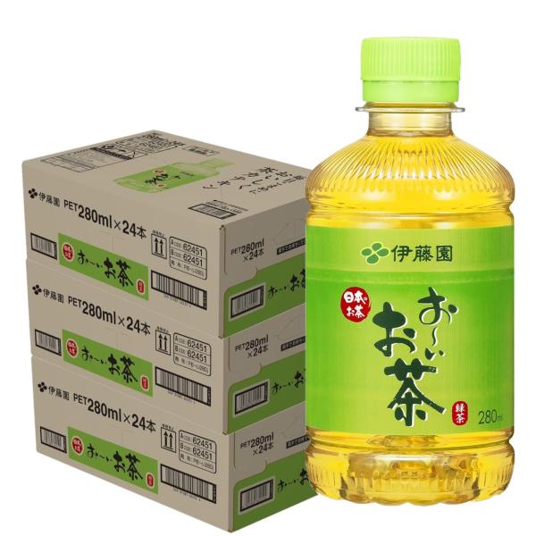 送料無料 伊藤園 お~いお茶 緑茶 PET 280ml×3ケース/72本