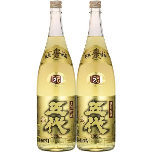 送料無料 山元酒造 五代 長期貯蔵 麦 25度 1.8L 1800ml 2本