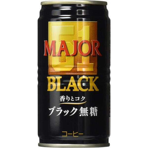 6/5限定+3％ あすつく UCC ヒルス MAJOR 香りとコク ブラック無糖 缶 185ml×1...
