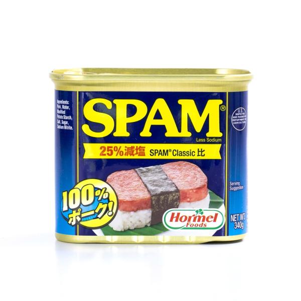 送料無料 ホーメル SPAM スパム レスソルト 25％減塩 340g×6個ランチョンミート