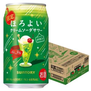 4/25限定+3% あすつく サントリー ほろよい クリームソーダサワー メロン 350ml×1ケース/24本｜liquor-boss1