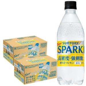 炭酸水 送料無料 サントリー 天然水 スパークリングレモン 500ml×2ケース/48本