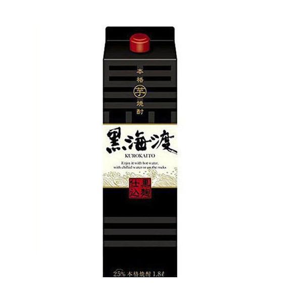 5/12限定+3％ 送料無料 合同酒精 本格芋焼酎 黒海渡 25度 パック 1800ml 1.8L×...