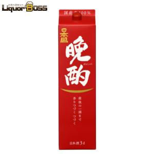 日本盛 晩酌辛口 3Lパック 3000ml×4本 1ケース 日本酒 u-yu : 酒の