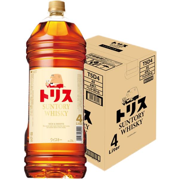 送料無料 サントリー トリスウイスキー 37度 4000ml 4L×4本