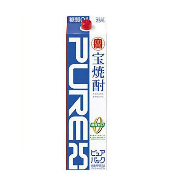 あすつく 甲類焼酎 送料無料 宝酒造 宝焼酎 ピュアパック 25度 3000ml 3L×4本