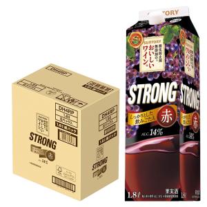 あすつく 送料無料 サントリー 酸化防止剤無添加のおいしいワイン ストロング赤 紙パック 1800ml 1.8L×6本 wine｜リカーBOSS