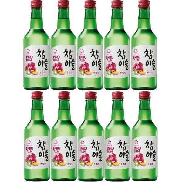 あすつく 送料無料 眞露 JINRO チャミスル すもも 13度 360ml×10本