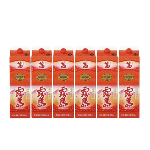 11/19限定P2% 送料無料 霧島酒造 芋焼酎 茜霧島 25度 1800ml パック 1.8L×6...