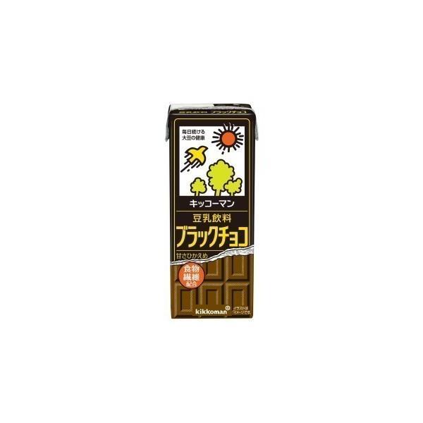 送料無料 キッコーマン 豆乳飲料 ブラックチョコ 200ml×1ケース/18本