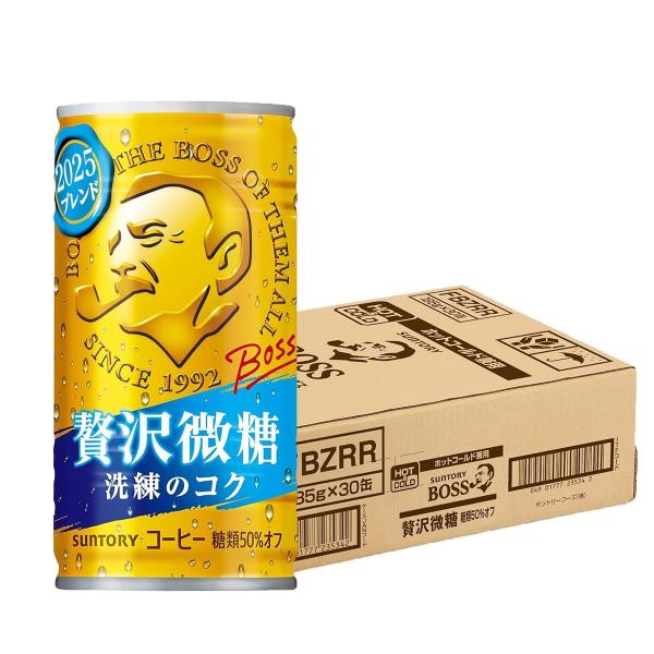 11/19限定P2% 送料無料 サントリー BOSS ボス 贅沢微糖 185ml×30本/1ケース ...