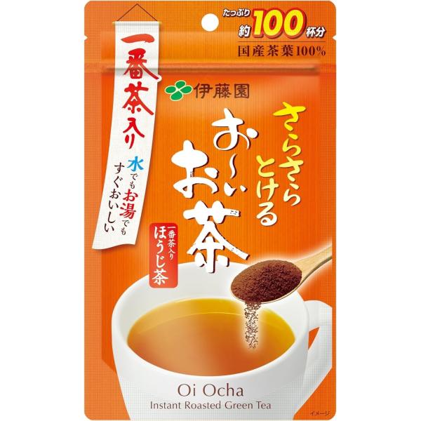 送料無料 伊藤園 さらさらとける おーいお茶 ほうじ茶 粉末 チャック付き袋タイプ 80g 6袋 お...